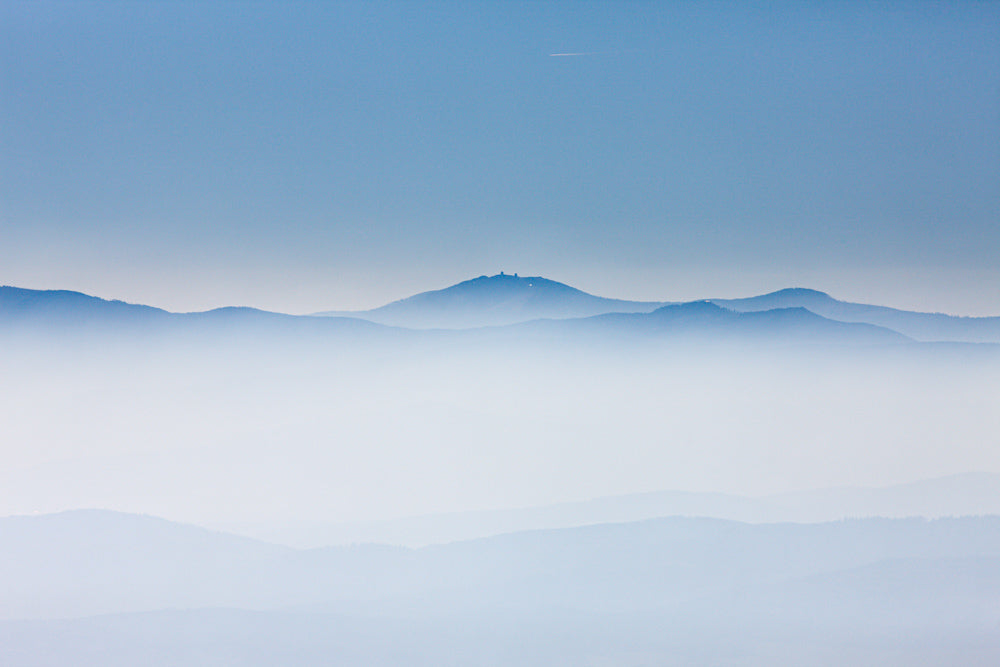 Großer Arber above a sea of clouds