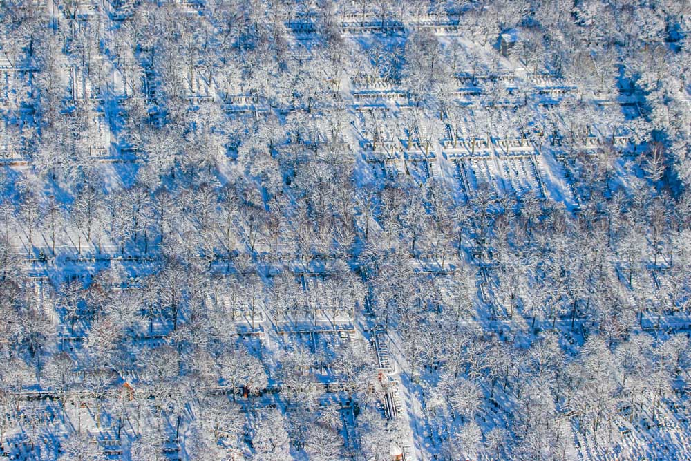North Cemetery in Munich-Schwabing in winter