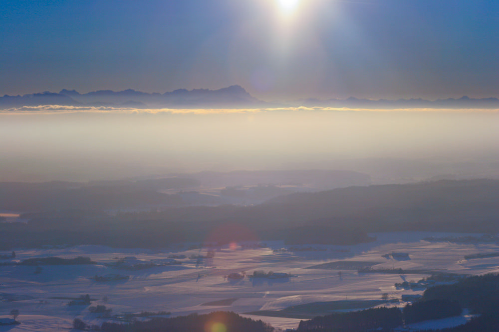 Evening atmosphere with a view of the Zugspitze