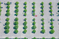 Kundenparkplatz mit rotem Auto