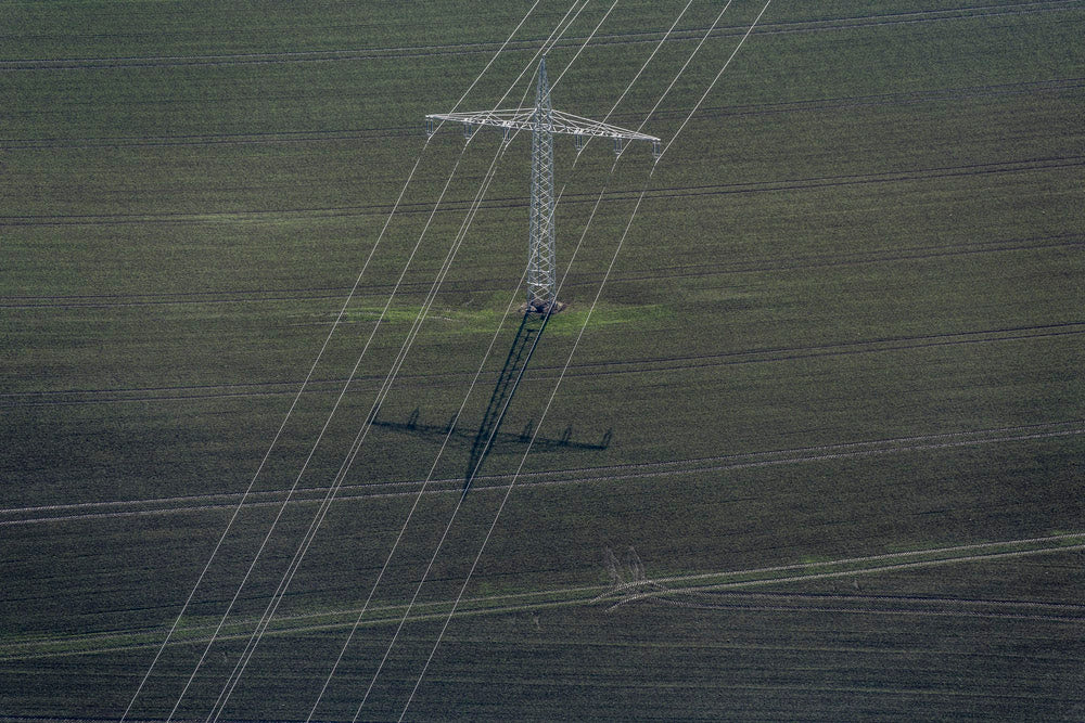 Power line over a field