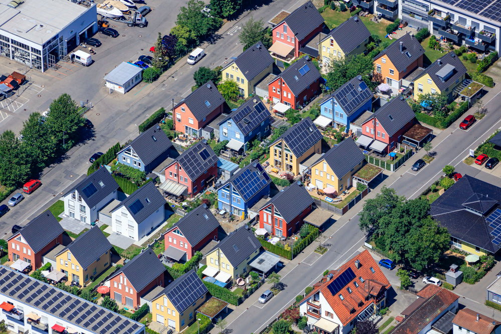 Bunte Einfamilienhäuser