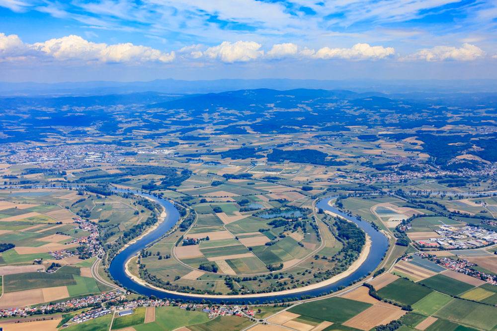 Donauschleife bei Niedrigwasser