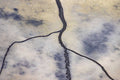 Drained fish pond