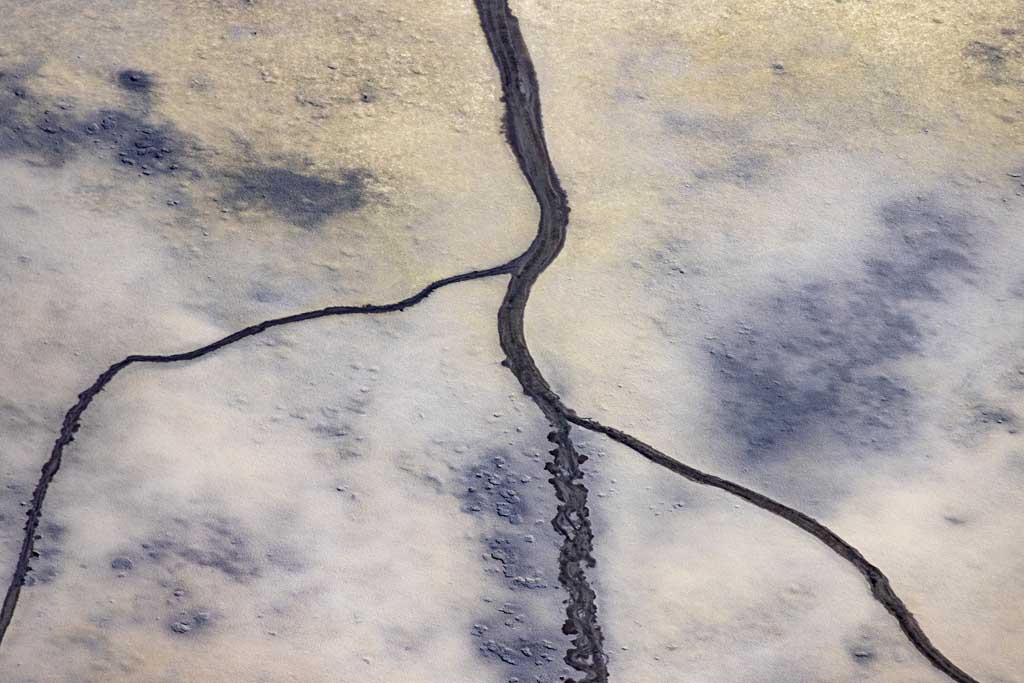 Drained fish pond