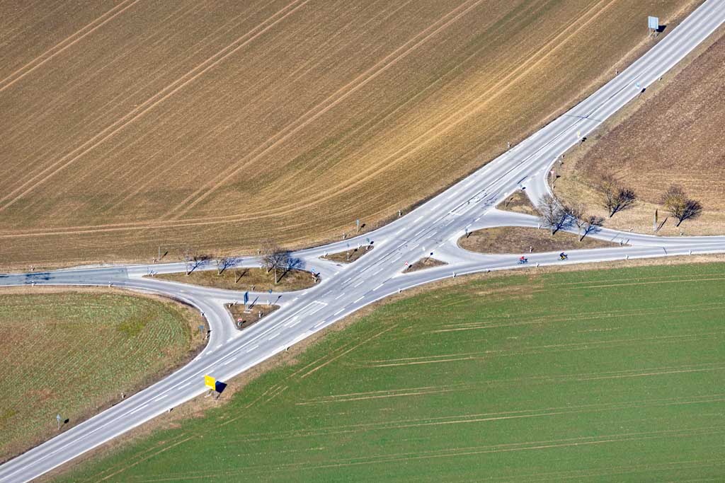 country road intersection
