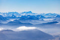 Blick über das Mangfallgebirge bis zur Zugspitze