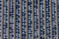 Two colored vehicles in the car terminal test field 