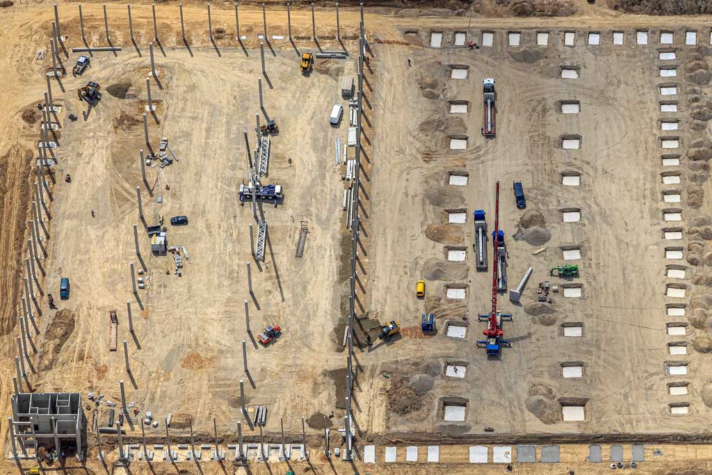 Baustelle einer Logistikhalle