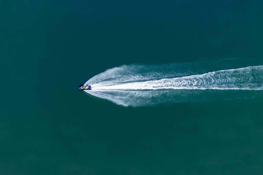 Fast jet ski on the Danube 
