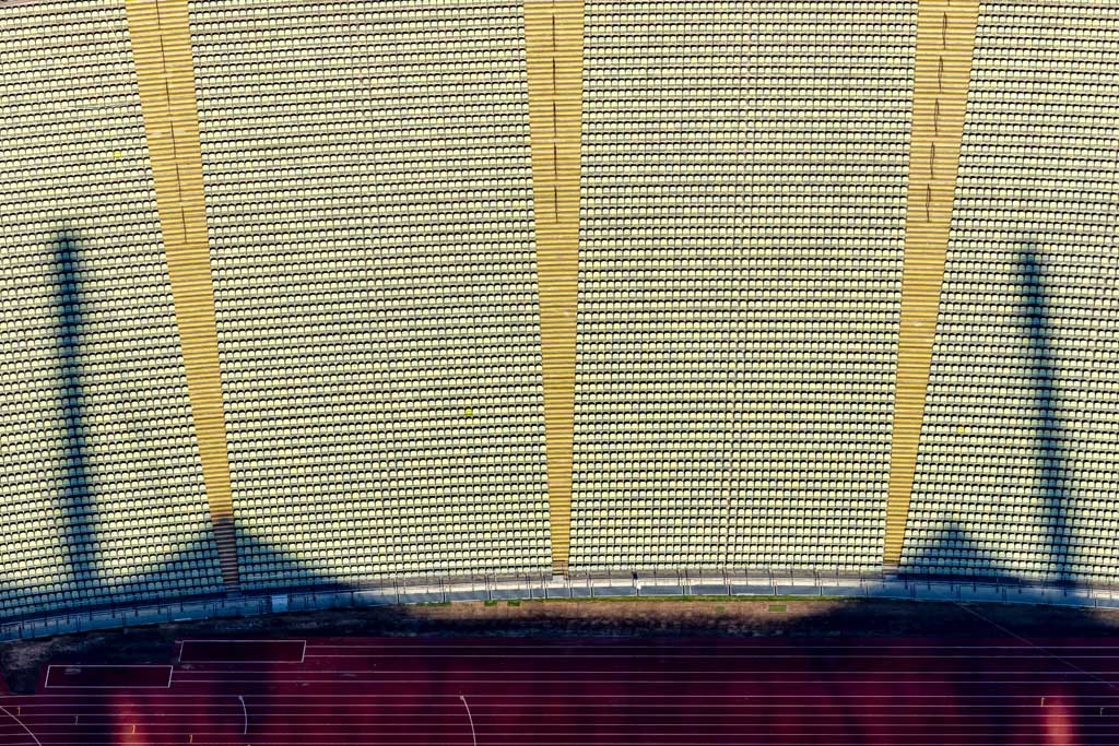 Seating rows in the Olympic Stadium