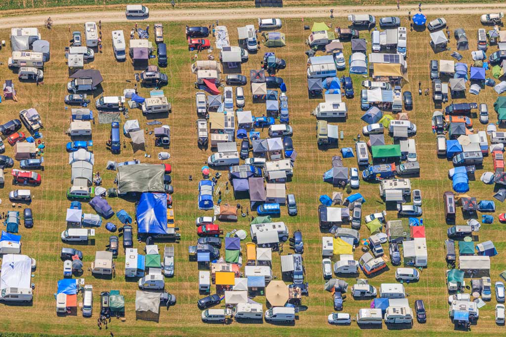 Besuchercamp des Festivals Wudzdog 2025