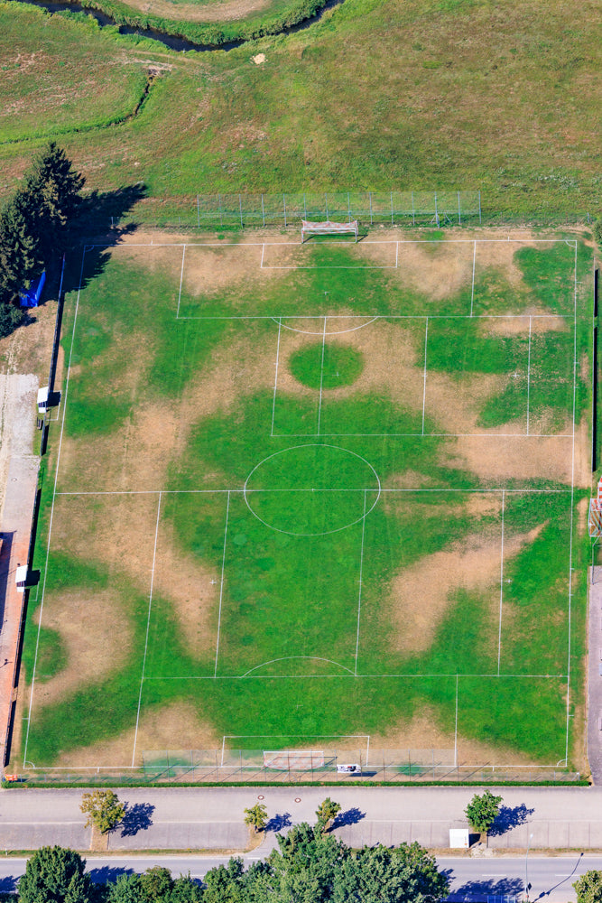 Fußballplatz mit Grafik