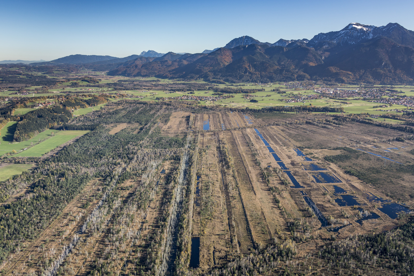Luftaufnahme vom Naturschutzgebiet Kendlmühlfilz